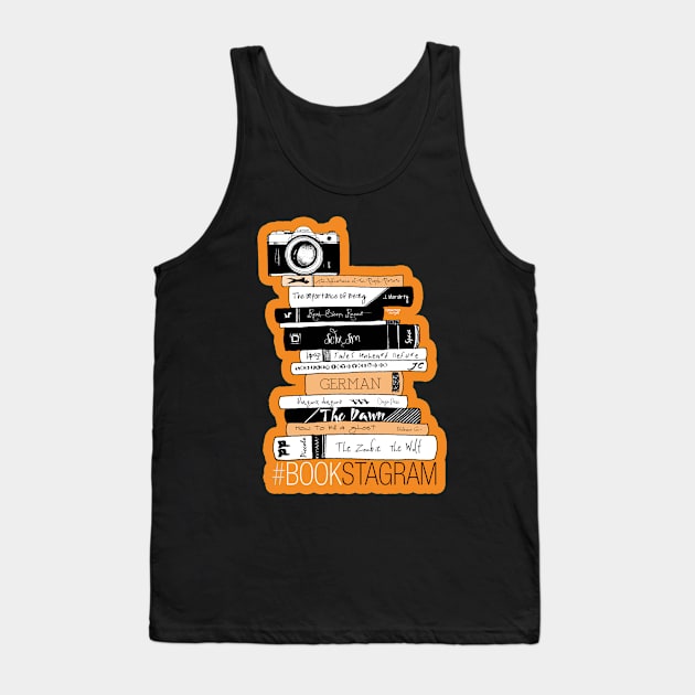 Bookstagram Orange Tank Top by applebubble